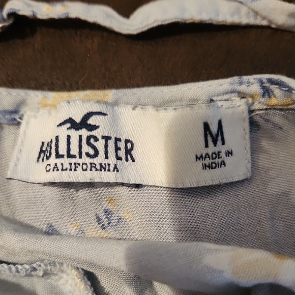 Hollister Blue and White Smocked Crop Camisole - Picture 2 of 3